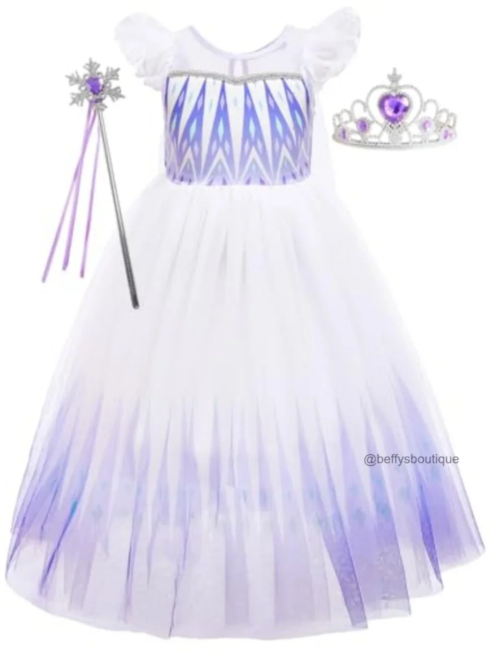 Girls Princess Dress with Tulle Skirt Halloween Costume Party Fancy Outfit